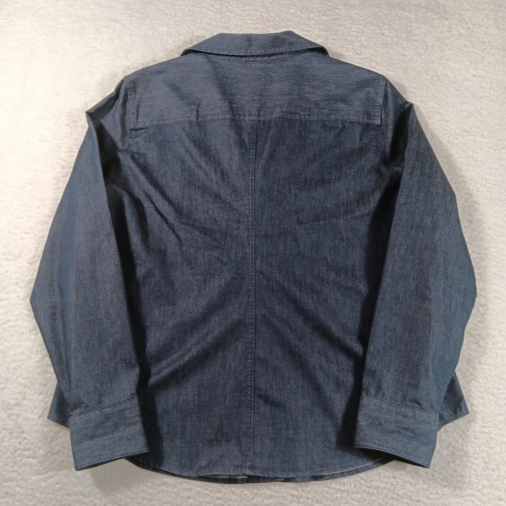 Vintage Gap Shirt Womens Large Blue Denim Pearl Snap Western Rodeo Flap Pocket - Picture 7 of 11